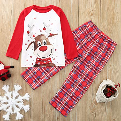 Conjunto de pijama de Navidad conjunto de pijamas para padres e hijos Navidad muñeco de nieve estampado de manga larga conjunto de pijamas, Mujer., L