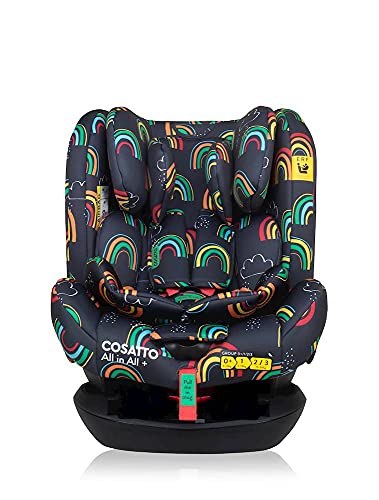 Cosatto Todo en todo + asiento de coche de bebé - Grupo 0+123, 0-36 kg, 0-12 años, ISOFIX, ERF, Anti-escape, reclinables, Disco Rainbow (CT5022)