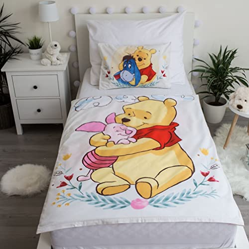 Disney - Juego de cama de Winnie Pooh, 2 piezas Tamaño: 100 x 135 cm, 40 x 60 cm, 100 % algodón