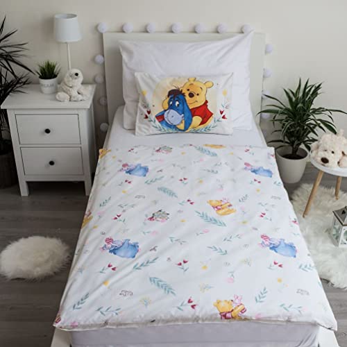 Disney - Juego de cama de Winnie Pooh, 2 piezas Tamaño: 100 x 135 cm, 40 x 60 cm, 100 % algodón