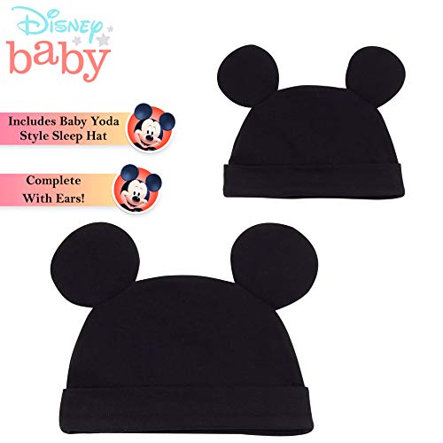 Disney Ropa Bebe Niño, Pijama Bebe de Mickey Mouse, Pijama Bebe Invierno, Body Bebe 100% Algodon, Pijama Entero con Gorro, Regalos para Bebes 0-24 Meses (12-18 Meses)