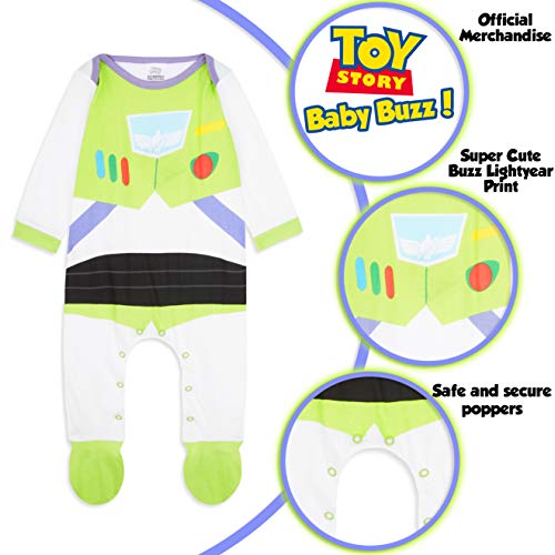 Disney Toy Story Ropa Bebe Niño, Pijama Bebe de Buzz Lightyear, Body Bebe 100% Algodon, Pijama Entero Niño, Regalos para Bebes Niño 0-18 Meses (Multi, 9-12 Meses)