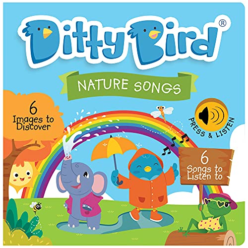 DITTY BIRD Nature Songs: Mi Primer Libro de Sonido Interactivo con 6 Canciones para Aprender inglés Mientras te diviertes. Juguete Educativo bebés y niños a Partir de 1 año.