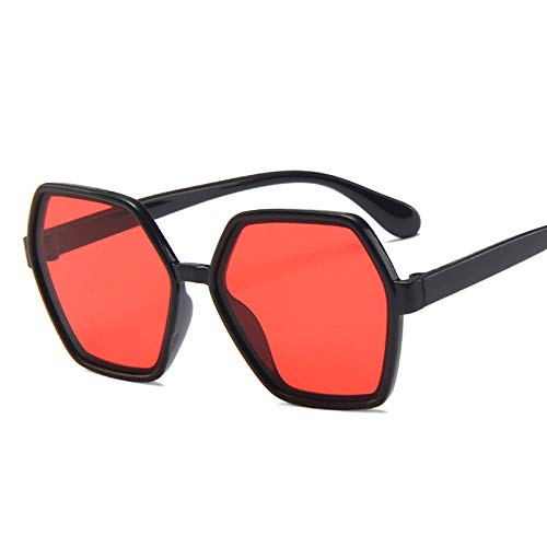 DLSM Precioso Hexagonal Niño Gafas de Sol Color Color Color Personalidad Redondo Gafas de Sol Bebé Anti-UV Gafas Linda Forma de Concavo Salvaje-Rojo