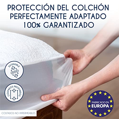 Dreamzie Funda Colchon - para el Colchón 150 x 190 cm Impermeable Protector Colchon Oeko-Tex® Hipoalergénico, Anti-Bacteriano, Anti-Acaros - Made in EU