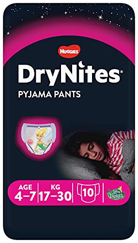 DryNites Braguitas absorbentes para Niña 4-7 años 17-30 kg, 4 paquetes x 16 uds 64 unidades