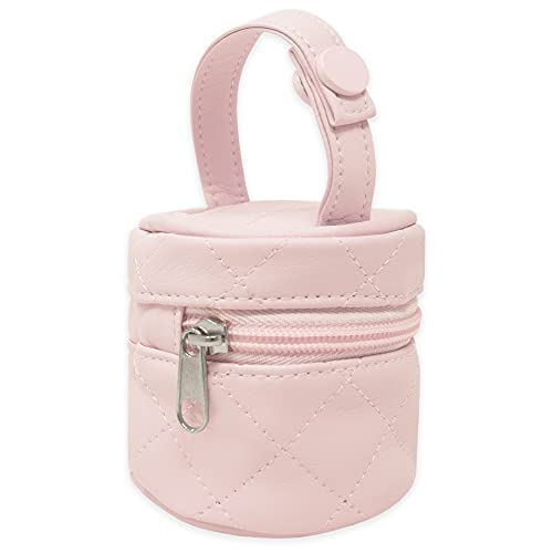 Duffi Baby Portachupete bebé polipiel. Funda para chupete cierre cremallera y asa, Rosa, 0557-06