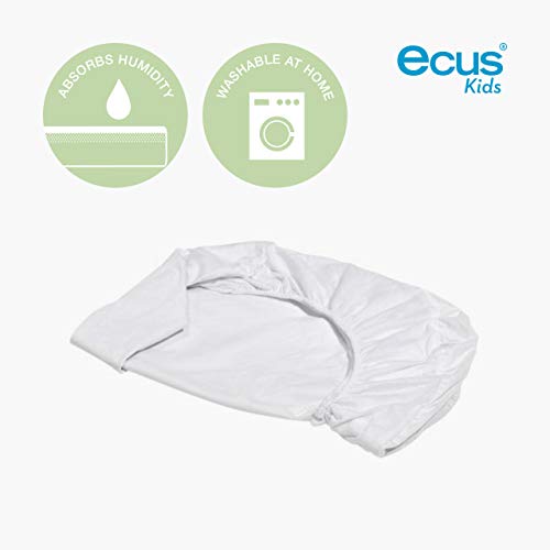 Ecus Kids Soft 3 en 1 - Protector colchón , Blanco, 75x52