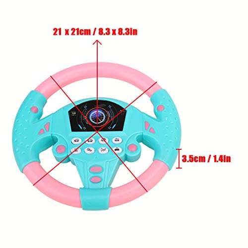 Ejoyous Juego de Volante para Bebé, Volante de Copiloto para Niños, Simulación de Juguete, Volante, Controlador de Conducción Simulado para Niños con Luz Y Sonido de Conducción, Juguetes(Rosado Azul)