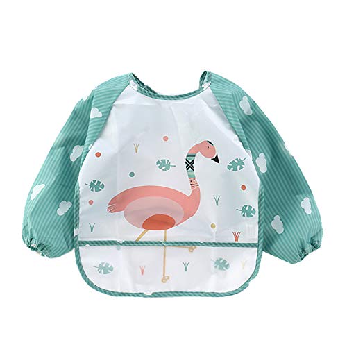 ElecMotive 3 Piezas Babero con Mangas EVA Impermeable Babero de Manga larga Niños Niñas 6-36 Meses