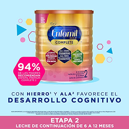 Enfamil Premium Complete 2 Leche Infantil de Continuación para Lactantes Bebés de 6 a 12 Meses + Premium Complete 3 Preparado Lácteo Infantil de Crecimiento