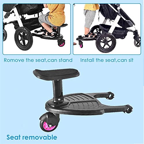 EODUDO-S Cochecito Caminante cómodo Universal Adaptador de Pedal de Ruedas Tablero de Ruedas Remolque Auxiliar Twins Scooter Niños Placa de pie con Asiento para niños pequeños (Color : Blue)