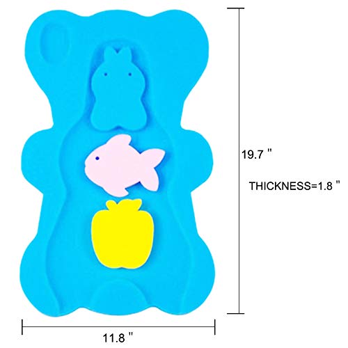 Esponja de baño para bebés de 1 a 3 años Cómoda alfombra de baño para bebés Cojín de baño a prueba de deslizamiento para recién nacidos (Azul)