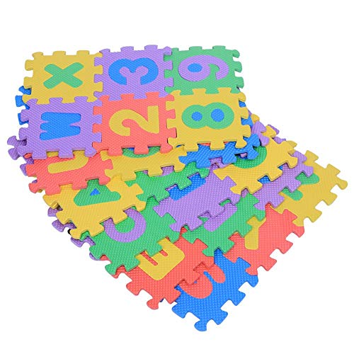 Espuma de Alfombra de Juego Infantil, 12 x 12cm Alfombra de Juego de Espuma EVA Suave de 36 Piezas (Letras + Números)