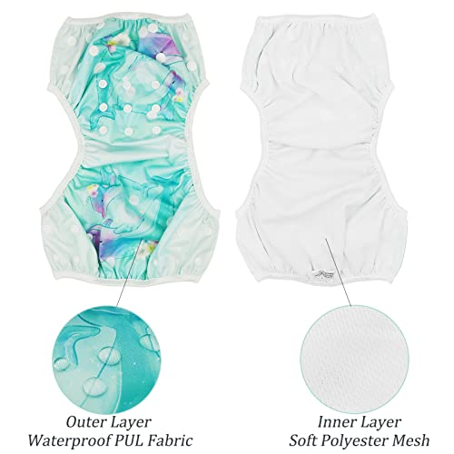 FenFang Pañal Bañador Reutilizable Bebés 1 2 3 Años, 2 Pcs Pañales de Natación Ajustable Niños Niñas 0 6 12 24 Meses, Pañales Bañadores de Baño Nadar Aprendizaje Pantalones Piscina de Tela Lavables