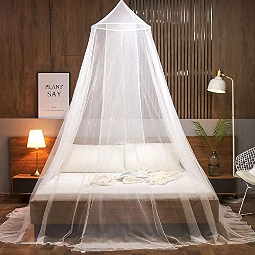 FGen Dosel Cama Matrimonio, Dosel para Cama Infantil, Mosquitera Camas, Fácil de Instalar, Adecuada Para Cuna, Cama Individual, Cama Doble, Color Blanco