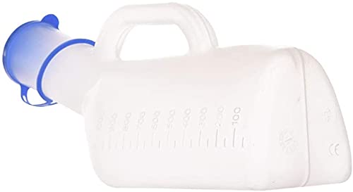 Fisecnoo Orinarios portátiles Orinario masculino portátil 1000 ml botella de orina con tapa para viajes de hospital, camping, coche, viaje por carretera, boquilla alargada orinal, orinal, orinal