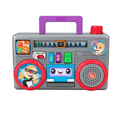 Fisher-Price Ríe y Aprende Radiocasete de juguete con sonidos, regalo para bebés +6 meses (Mattel GYB98), Español