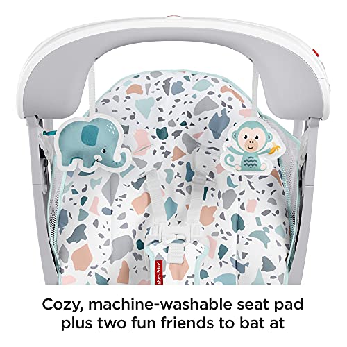 Fisher-Price Terrazzo Take Along Swing & Seat Hamaca Portátil Deluxe Plegable con Sonidos Y Vibraciones para Bebés 9Kg (Mattel Gpd12), 1 Unidad (Paquete de 1)