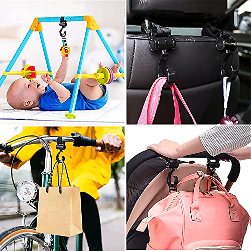 Gancho para Silla de Paseo, 4Pcs Ganchos para Cochecito, Ganchos Carrito Bebé, Gancho de Cochecito, Gancho para Cochecito de Bebé, Gancho Multifuncional para Cochecitos y Bolsas de la Compra (14*5cm)