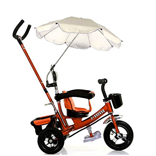 Gosear Sombrilla Cochecito Bebé Universal, Protección Rayos UV Paraguas del Sol la Cortina para Silla de Parasol Carrito Cochecito (Color Blanco)