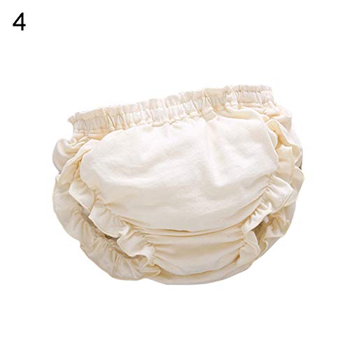 H87yC4ra Ropa interior del bebé Niña Niño Unisex Niño Niños Algodón Transpirable Volante Bloomers Pañal Cubiertas Cortos 4# 90cm