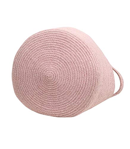 Happy Decor Kids -Cesta Basket 100% Algodón Natural -Rosa- 36x36x24 cm