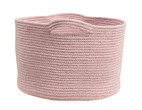 Happy Decor Kids -Cesta Basket 100% Algodón Natural -Rosa- 36x36x24 cm