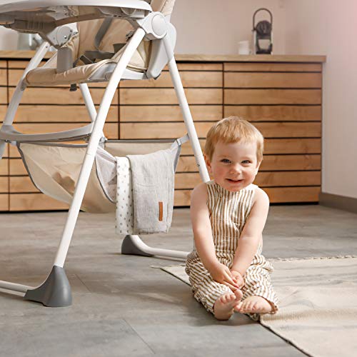 Hauck Disney Trona Sit N Fold, para Niños desde 6 Meses hasta 15 kg, Plegable, Respaldo Reclinable, Mesa Regulable, Gran Cesta de Almacenaje, Winnie the Pooh, Beige