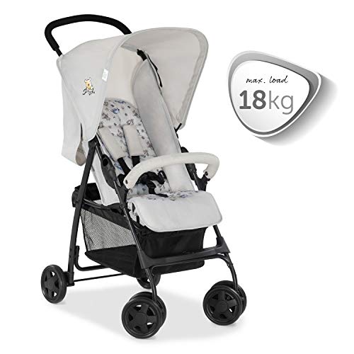 Hauck Sport 171530 - Silla de paseo ligera de 5,9kg, sistema de arnés de 5 puntos, respaldo reclinable, plegable, para bebes de 6 meses a 15kg - pooh exploring beige