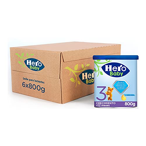 Hero Baby Leche 3, para niños a partir de 12 meses, pack de 6 x 800 g