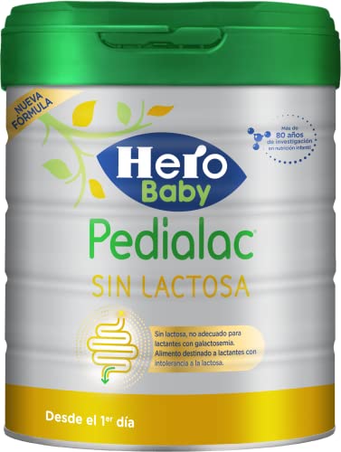 Hero Baby Pedialac Sin Lactosa, Leche en polvo, alimento destinado a lactantes con intolerancia a la lactosa, desde el primer día, 800g