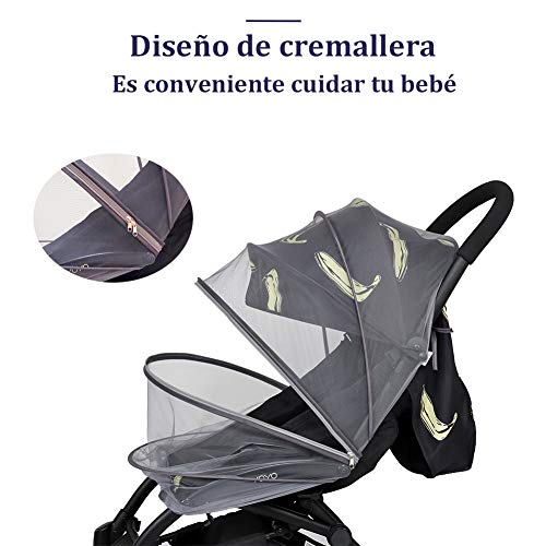 Homvik Mosquitera Universal Antimosquitos para Bebé Red Antiinsectos con Cremallera para Capazo,Silla de Paseo,Cuna de Viaje,Carrito,Cochecito Etc.Gris