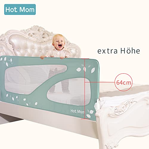 HotMom XL - Barrera de cama (150 cm, extra alta), color verde