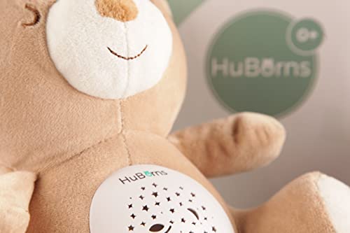 HuBorns - Peluche para Bebé - Luz Quitamiedos infantil - Ruido Blanco para Bebés - Canciones Proyector Musical para Bebé - Regalo para Recién Nacidos