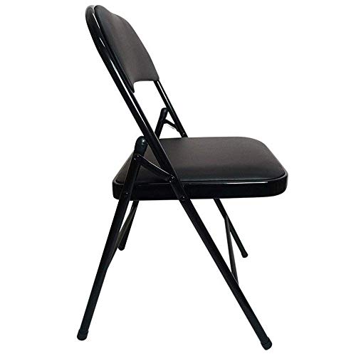 HYY-AA Silla de Oficina Silla de Tijera Simple Plegable de Acero Reunión Personal Respaldo Plegable Silla Plegable reclinable Jardín Hamaca (Color: Negro, Tamaño: 78x47x40cm)