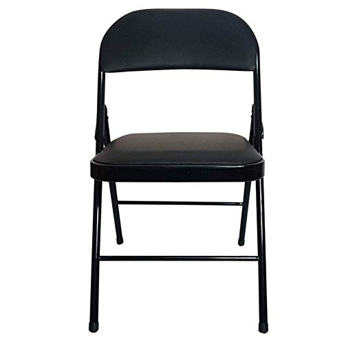 HYY-AA Silla de Oficina Silla de Tijera Simple Plegable de Acero Reunión Personal Respaldo Plegable Silla Plegable reclinable Jardín Hamaca (Color: Negro, Tamaño: 78x47x40cm)