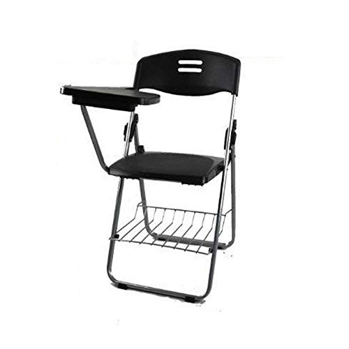 HYY-AA Silla Silla de Oficina Silla de plástico Estudio Silla del Personal Silla Plegable Silla Plegable reclinable Formación Jardín Hamaca (Color: Negro, Tamaño: 82x43x45cm)