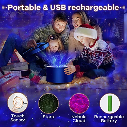 ibell Proyector Estrellas,Lámpara LED de proyección musical recargable por USB con 14 modos y mando a distancia y temporizador y soporte de metal para niños adultos regalos para la noche (Blanco)