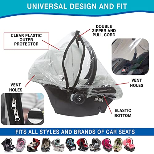 iEasey Cubierta universal para asiento de coche de bebé, cubierta para lluvia, protector de lluvia para viaje, portabebés, accesorio para asiento de coche, funda para lluvia para Maxi COSI