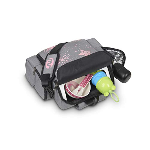 Innovaciones MS 1333 - Booster Bag Stars - Trona De Viaje Portátil, Asiento De Bebés Blando Y Acolchado, Portátil. Convertible En Mochila 2 En 1, niñas, Rosa