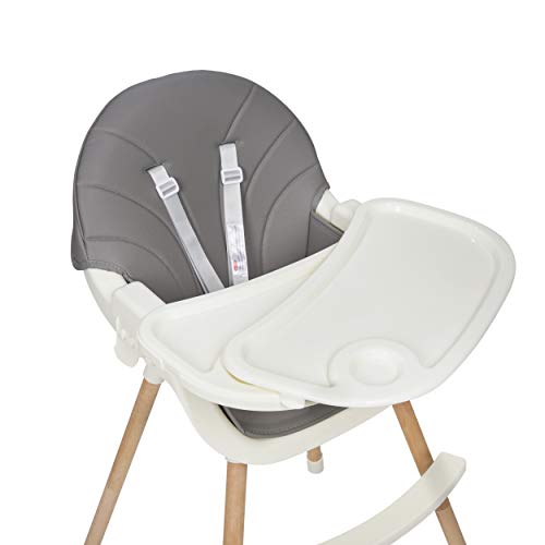 Innovaciones MS 2040 - Trona Para Bebe Mika, Convertible En Silla - 2 En 1 - Doble Bandeja, Evolutiva Y Segura, Unisex, color Gris, 3000 g