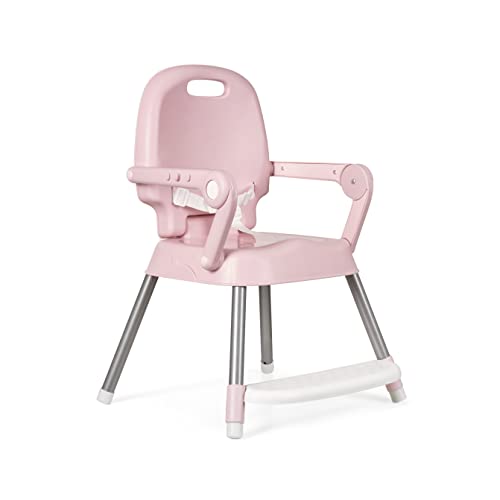 Innovaciones MS 2081 - Trona para bebe convertible en alzador y en silla- 3 en 1- trona plegable spoon ms, Rosa