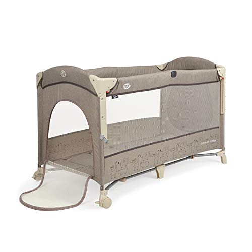 Innovaciones MS 630404 - Cuna De Viaje Y Cuna Colecho - 2 En 1- Dos Alturas, Cambiador Y Mosquitera De Serie, Plegable Y Transportable, Unisex, Beige