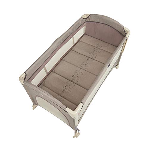 Innovaciones MS 630404 - Cuna De Viaje Y Cuna Colecho - 2 En 1- Dos Alturas, Cambiador Y Mosquitera De Serie, Plegable Y Transportable, Unisex, Beige