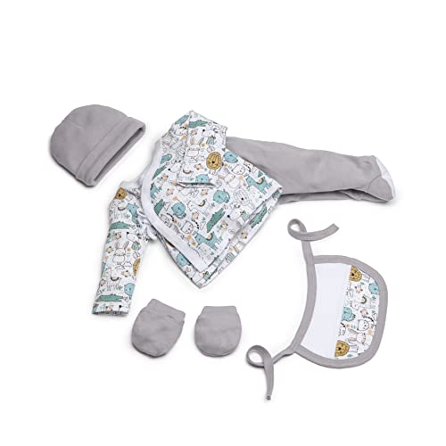 Interbaby SET06-31 - Set Regalo 5 Piezas Modelo Animalitos Gris, unisex