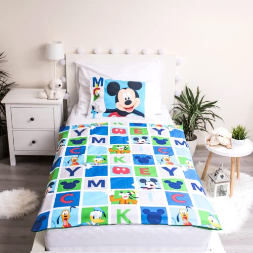 JFabrics Juego de edredón y almohada para cuna de bebé, juegos de cama para niños pequeños, con pato Donald y Plutón