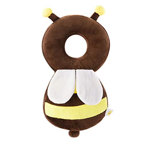 JMAHM Mochila de protección para la cabeza de bebé Anti-caída reposacabezas almohadilla de bebé unicornio forma de abeja, Colorful-bee, H:32cm / 12.6 inches, W:16cm / 6.3 inches, Encantador