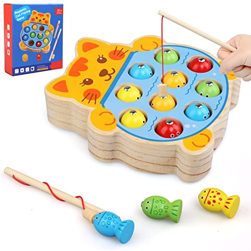 JoyLife Juguetes Niños 2 3 4 Años, Juego Pescar Peces Magnético de Madera Pesca Juguetes, Juegos Magneticos para Niños, Juguetes Montessori 2 3 4 Años Juegos Educativos Niños