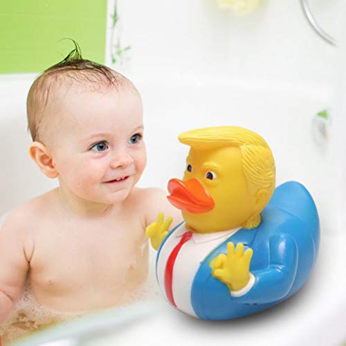 Juguete de baño de pato de goma Donald Trump pato de goma, pato de goma divertido muñeca de apretar sonido pato de goma para juguetes de bebé